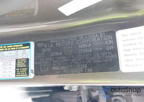 2014 Kia Cadenza Premium из США, поврежденный, VIN KNALN4D77E5131284